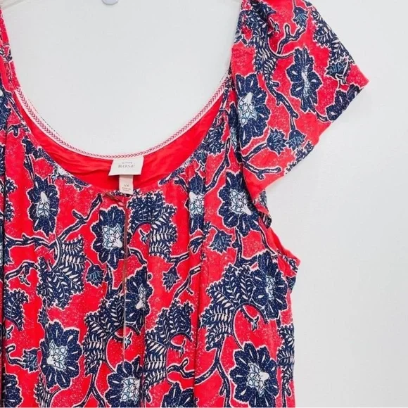 Knox Rose Women's Red Floral Bohemian Maxi Dress - Large NWT - Picture 3 of 9